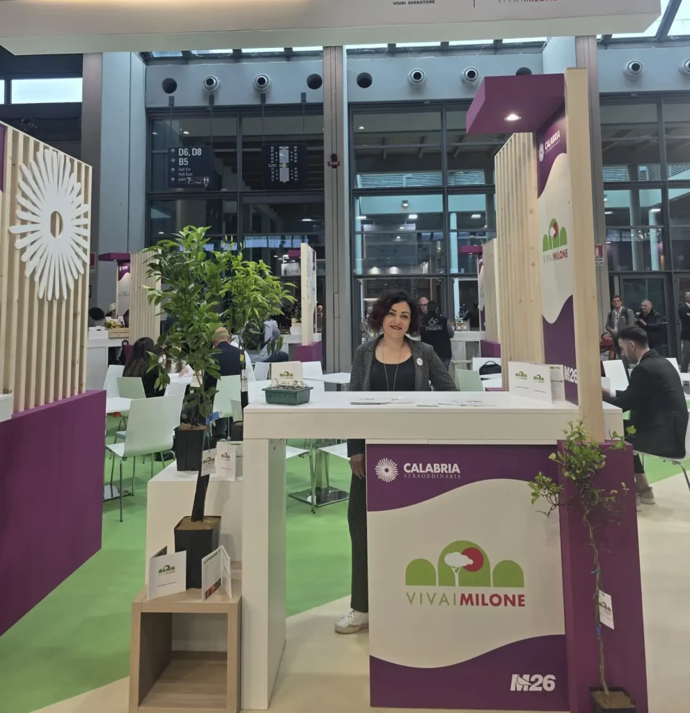 Maria Grazia Milone di Vivai Milone a Macfrut 2026 nello stand Calabria Straordinaria